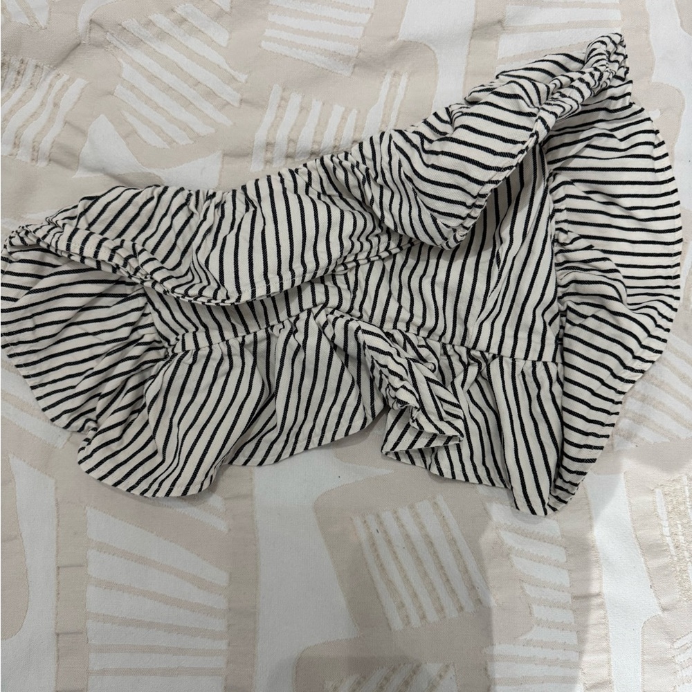 Striped Black and White Crop Top